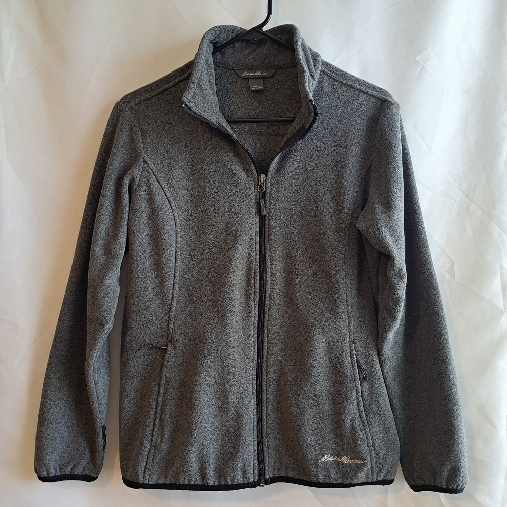 Eddie Bauer Women's Gray Sweater Fleece Full-Zip Size Medium